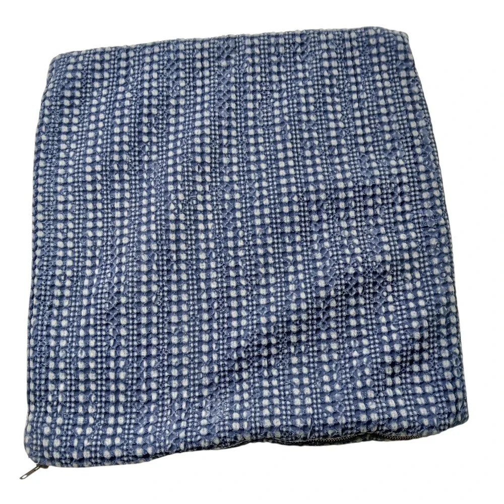 Pottery Barn Honeycomb Sham Lot of 2 Midnight Navy Blue Textured Cotton 17